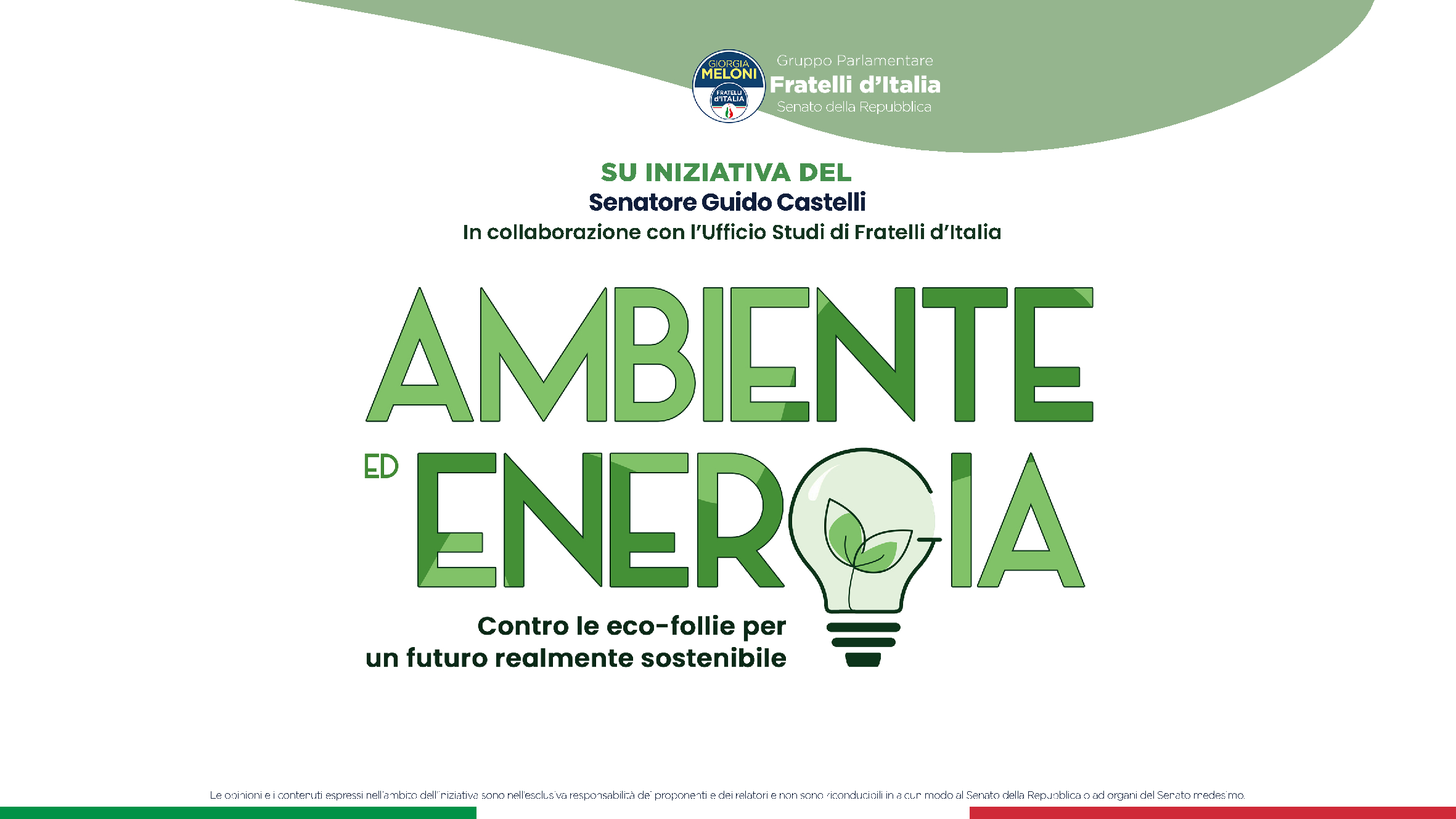 Convegno “Ambiente ed energia: contro le eco follie per un futuro realmente sostenibile”